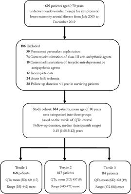 Association between corrected QT interval and long-term cardiovascular outcomes in elderly patients who had undergone endovascular therapy for lower extremity arterial disease